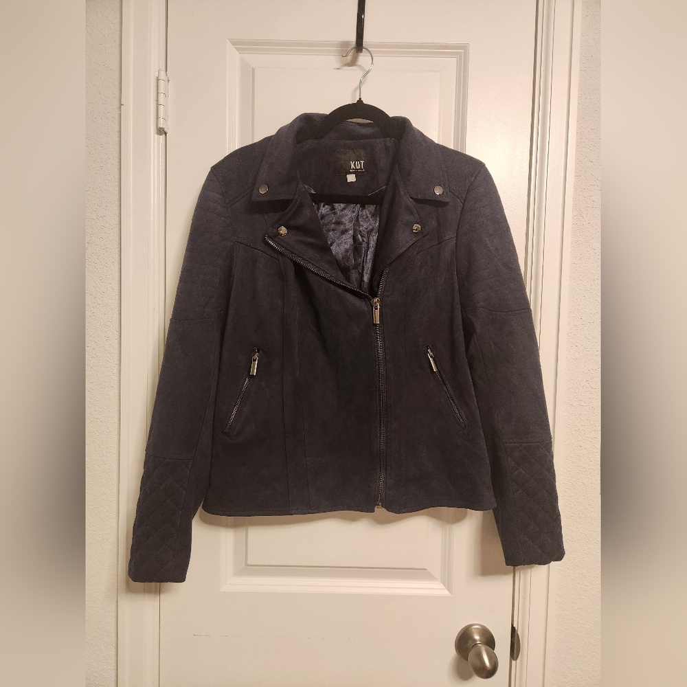 Kut from the Kloth Blue Moto Jacket